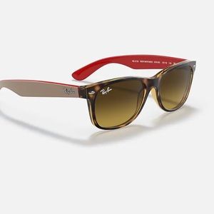 RayBan red and tan accents sunglasses wayfarer bicolor